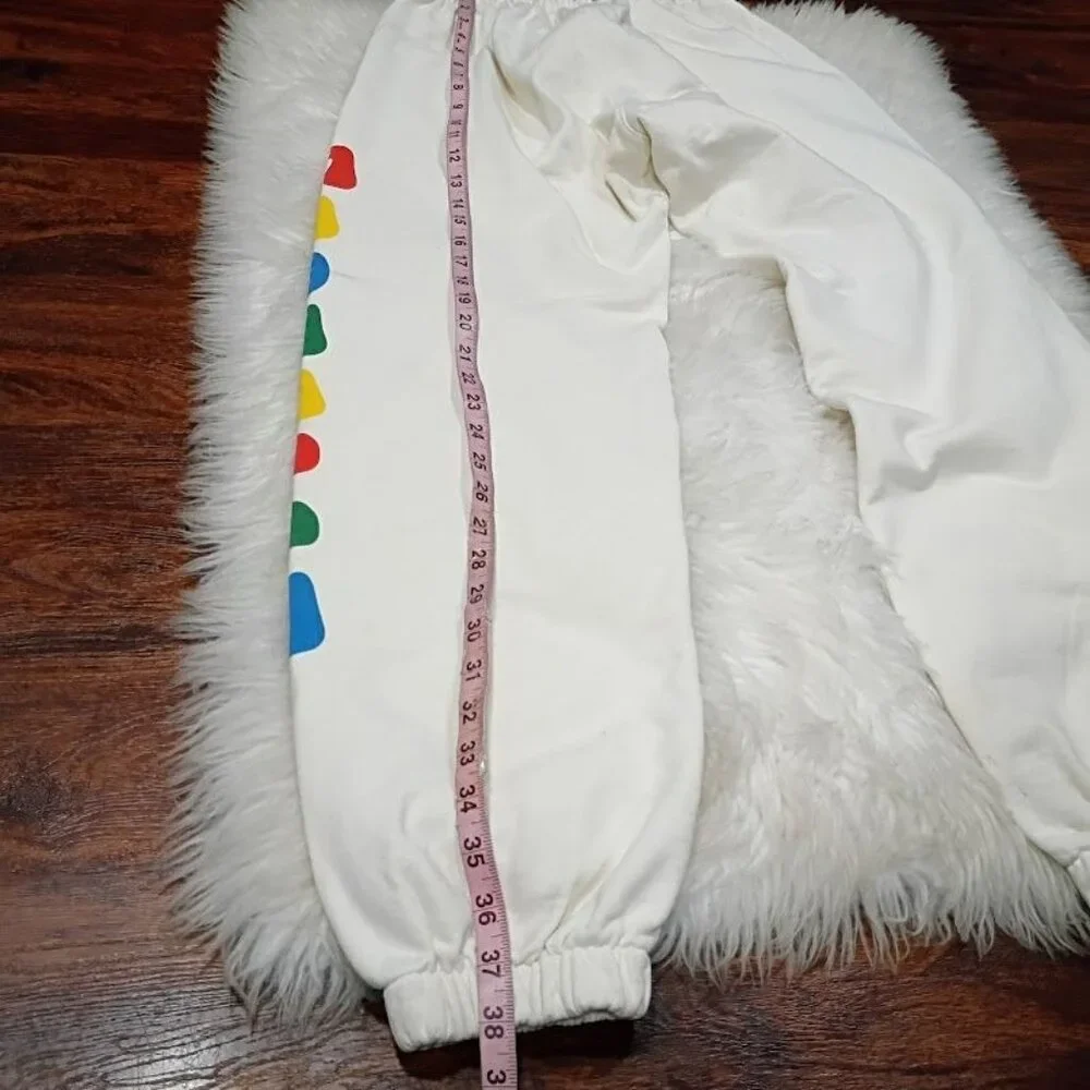 Madhappy Off White Sweatpants XS With Colorful Logo Elastic Waistband - Picture 7 of 10